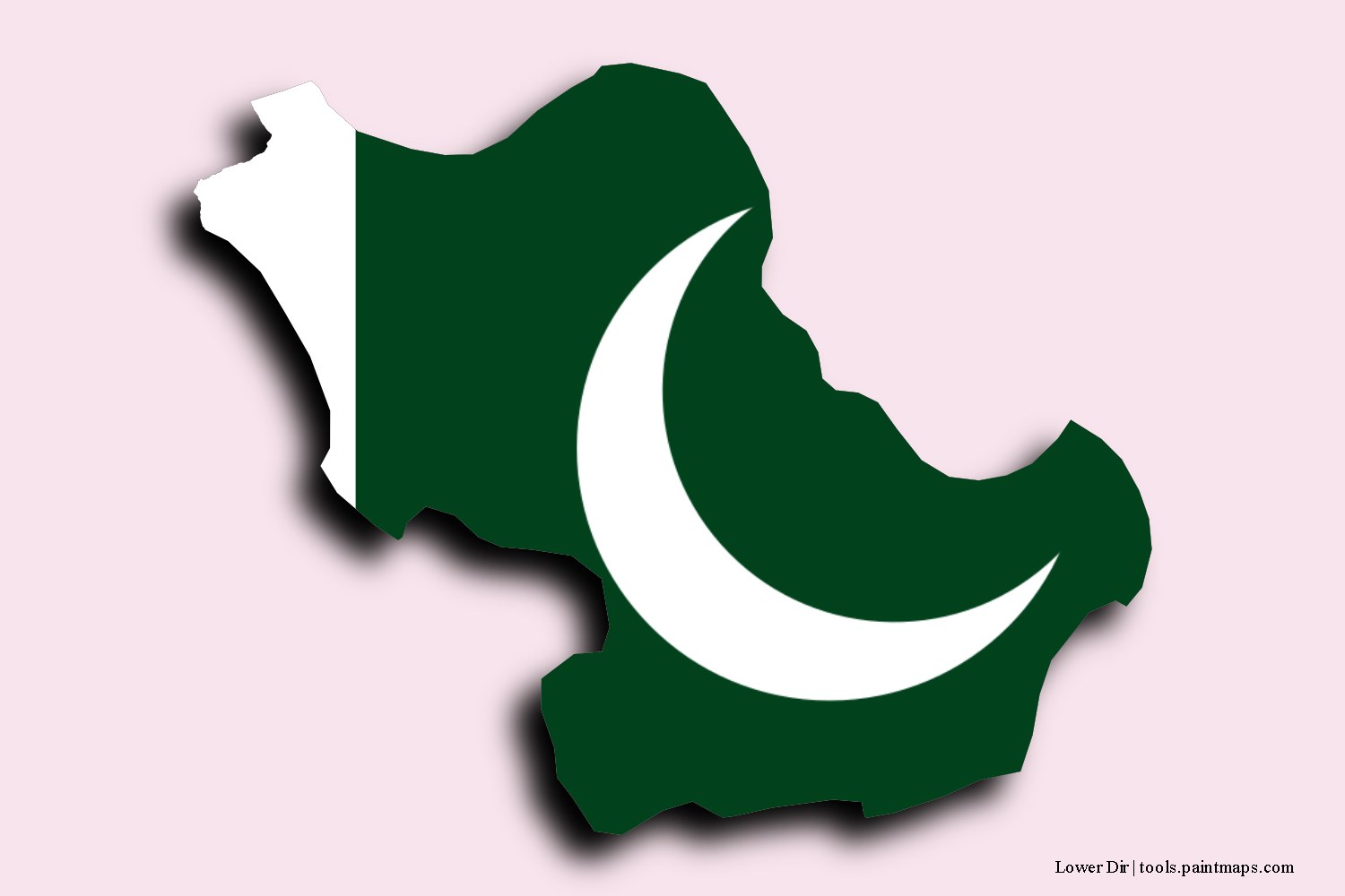 flag map of Lower Dir with 3D shadow effect