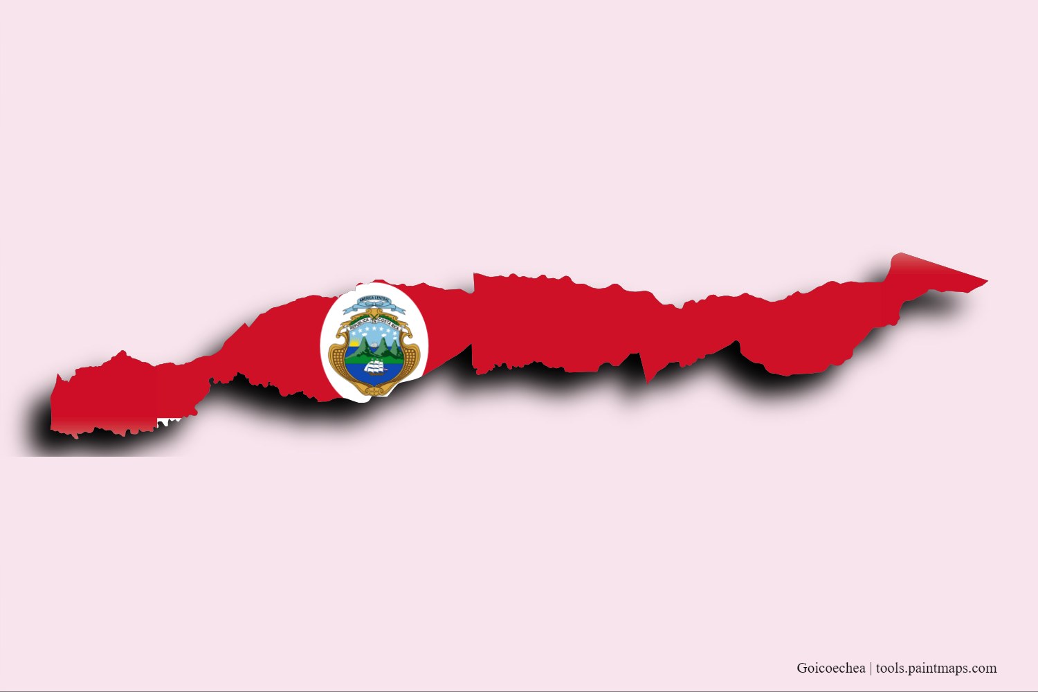 flag map of Goicoechea with 3D shadow effect