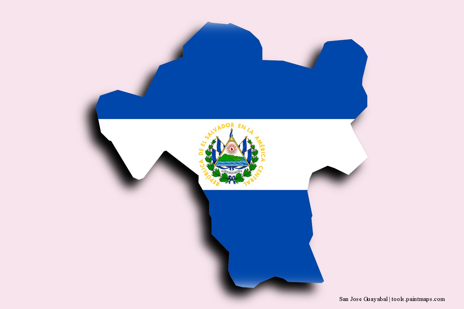 flag map of San Jose Guayabal with 3D shadow effect