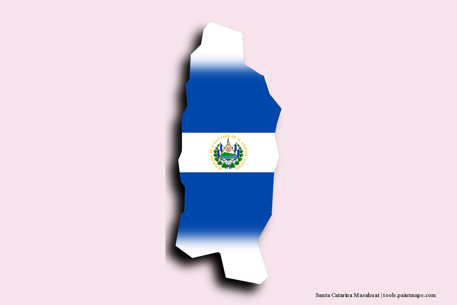 flag map of Santa Catarina Masahuat with 3D shadow effect