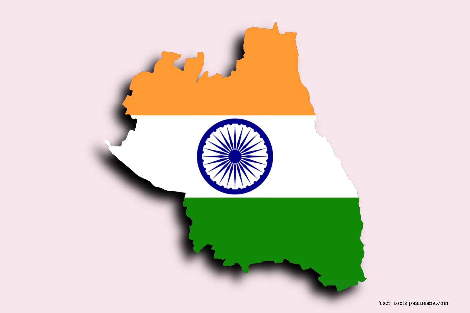 flag map of Kadapa with 3D shadow effect