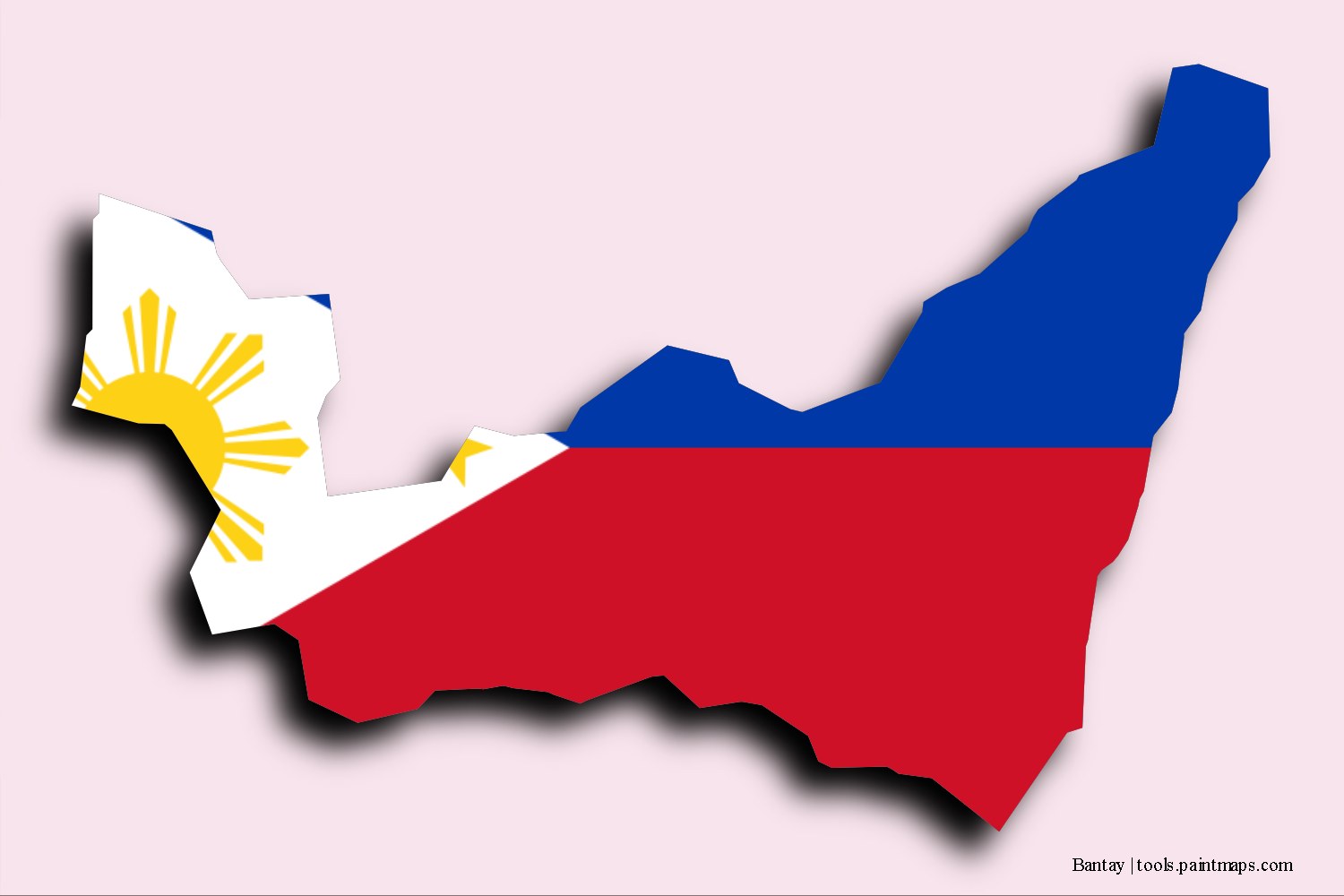 flag map of Bantay with 3D shadow effect