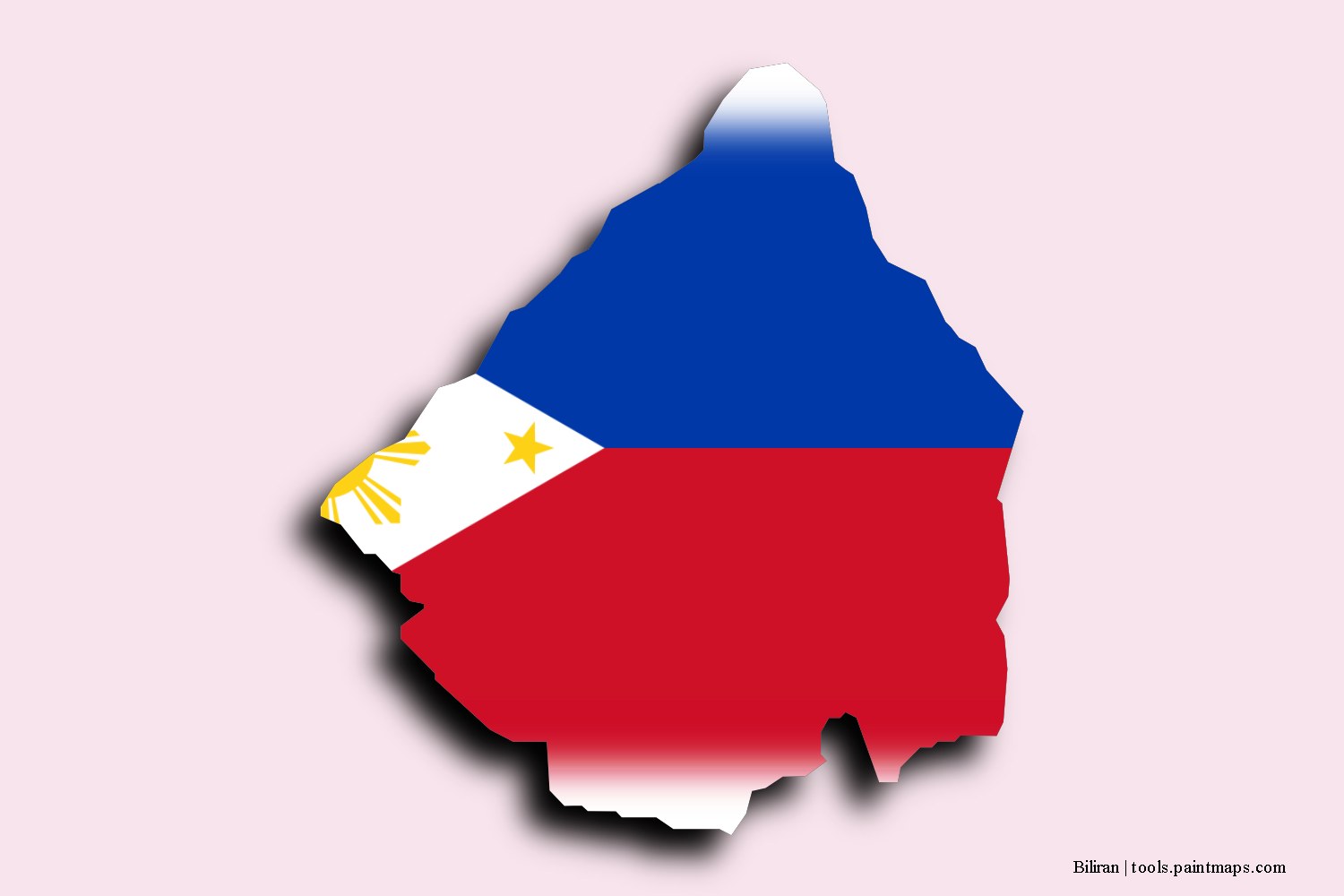 flag map of Biliran with 3D shadow effect