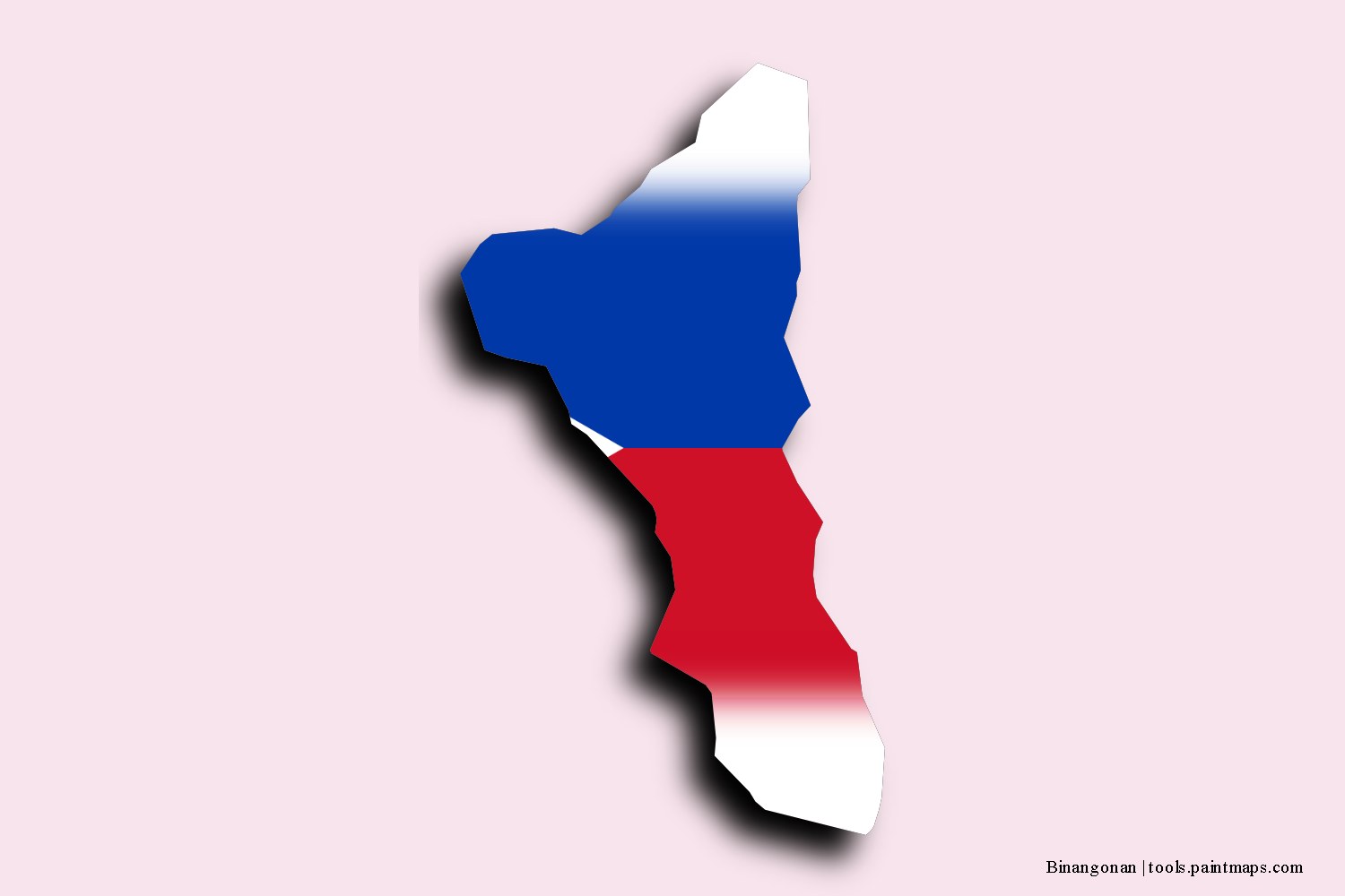 Mapa de la bandera de Binangonan con efecto de sombra 3D