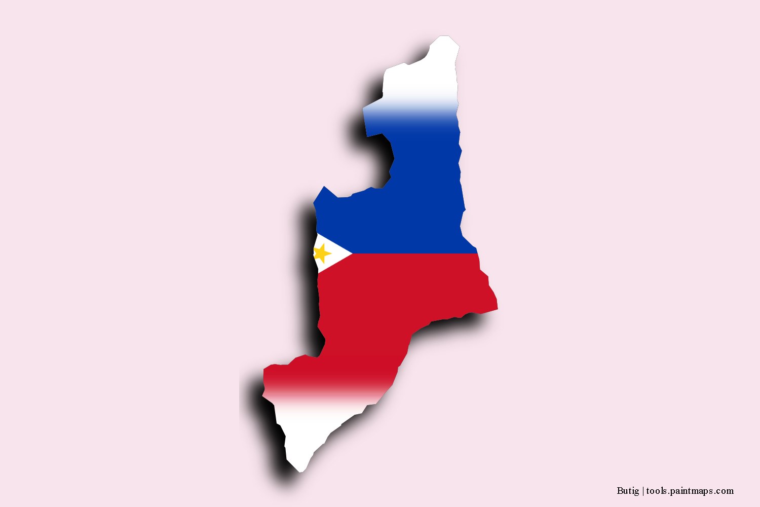 flag map of Butig with 3D shadow effect