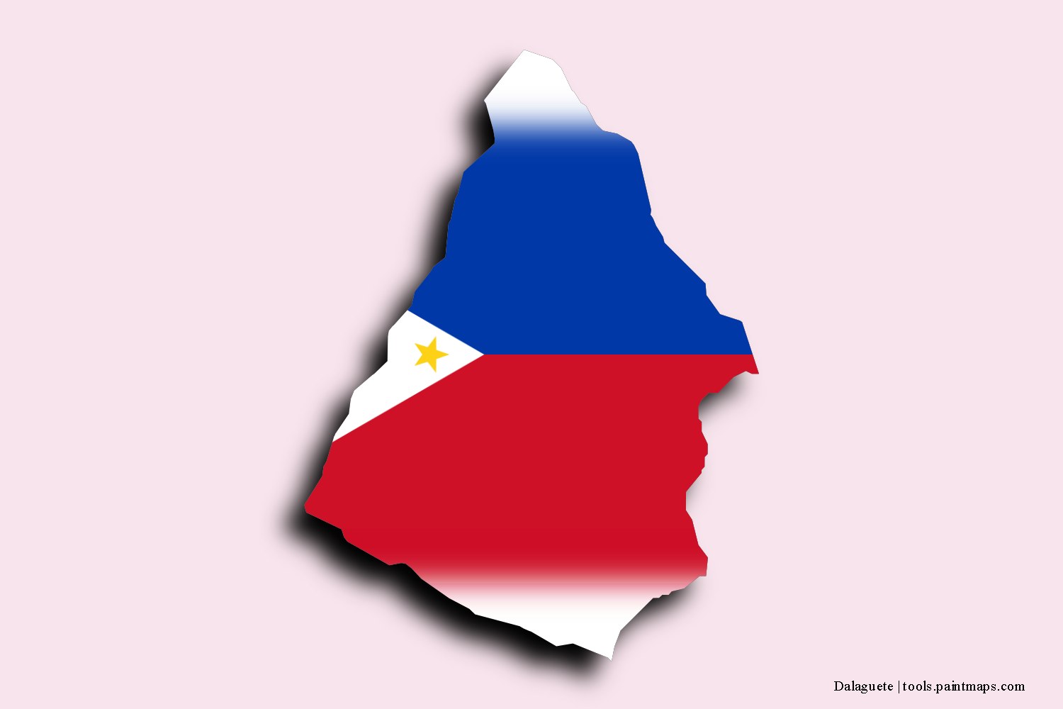 flag map of Dalaguete with 3D shadow effect