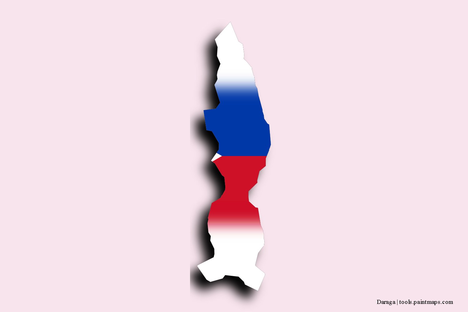 flag map of Daraga with 3D shadow effect