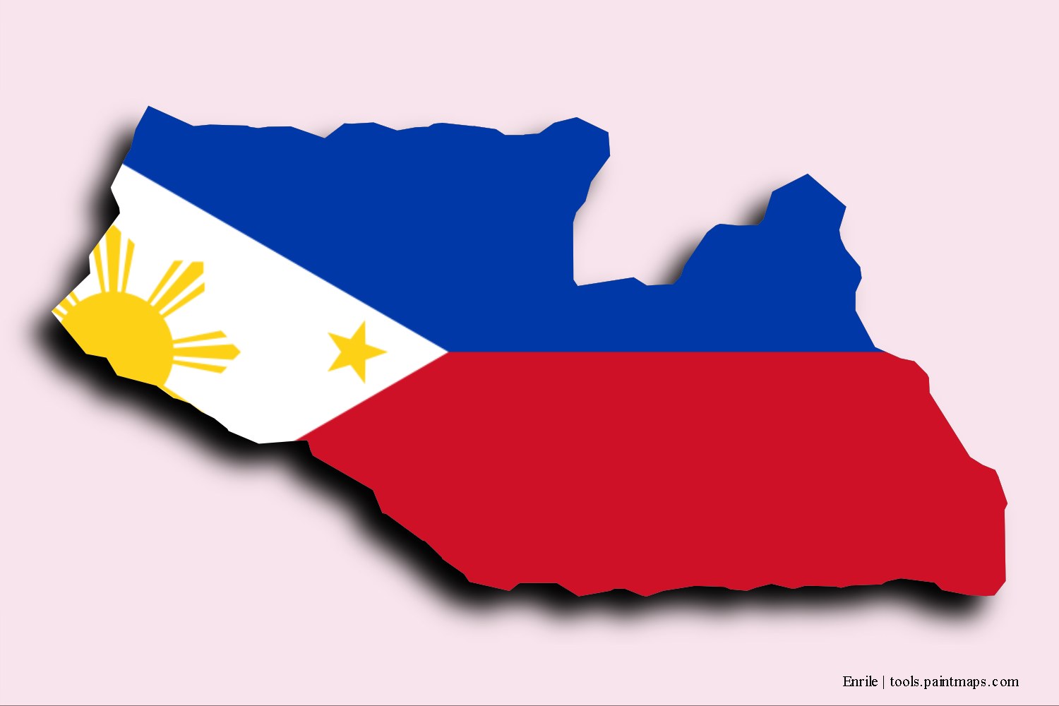 flag map of Enrile with 3D shadow effect