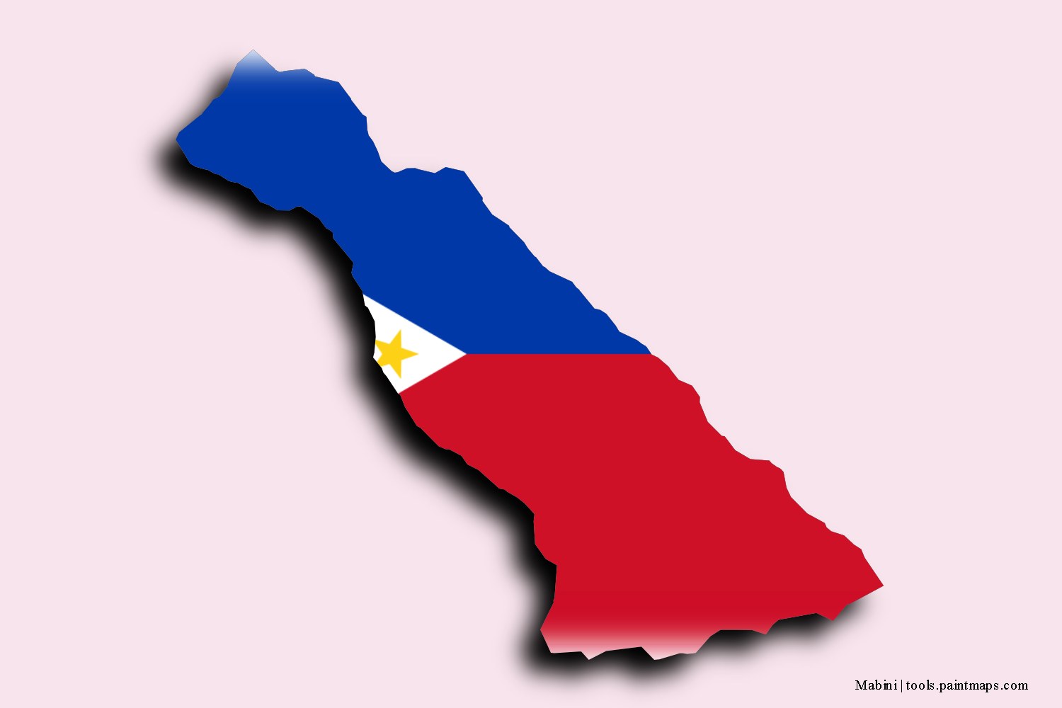 flag map of Mabini with 3D shadow effect