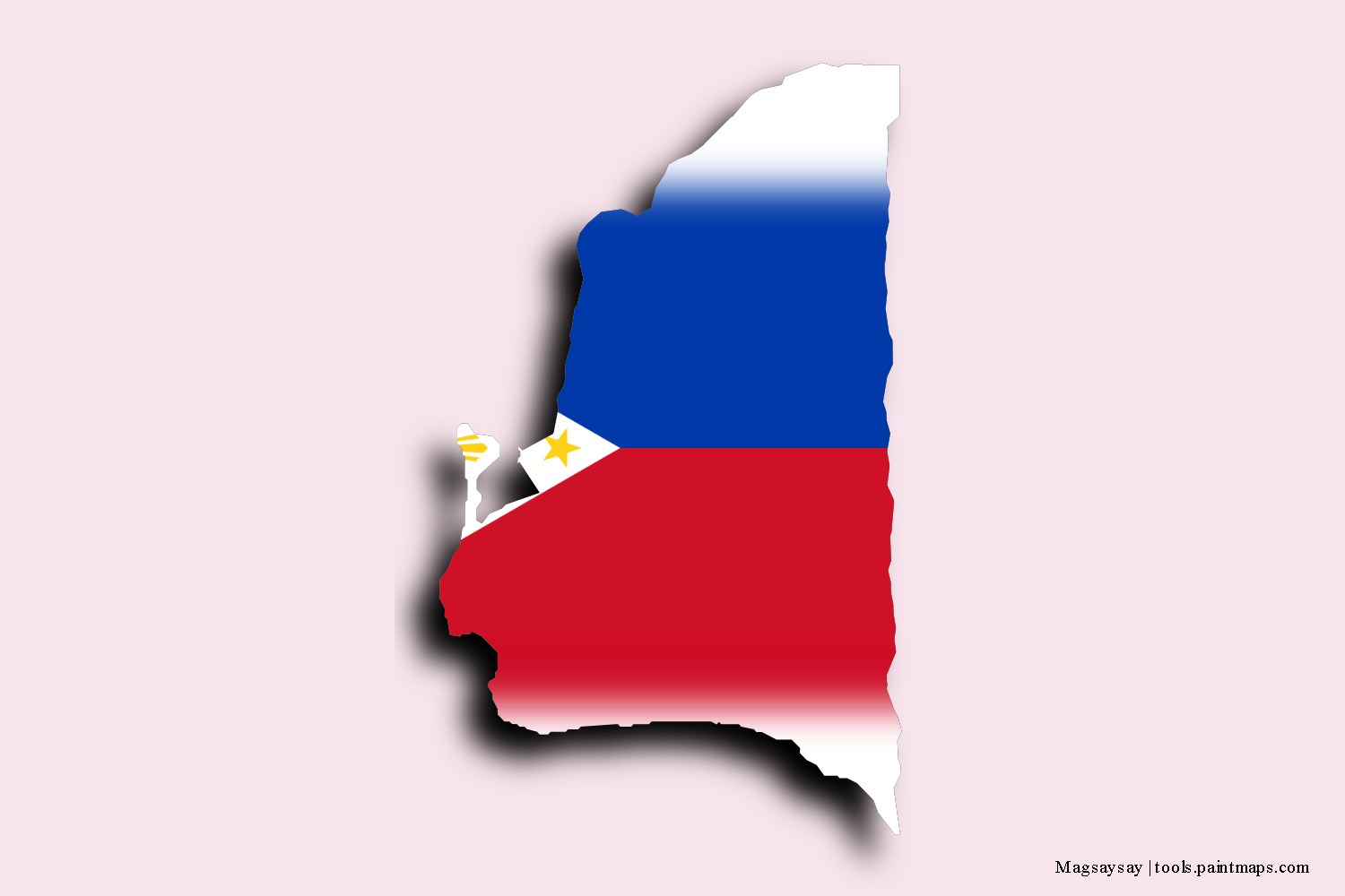 flag map of Magsaysay with 3D shadow effect