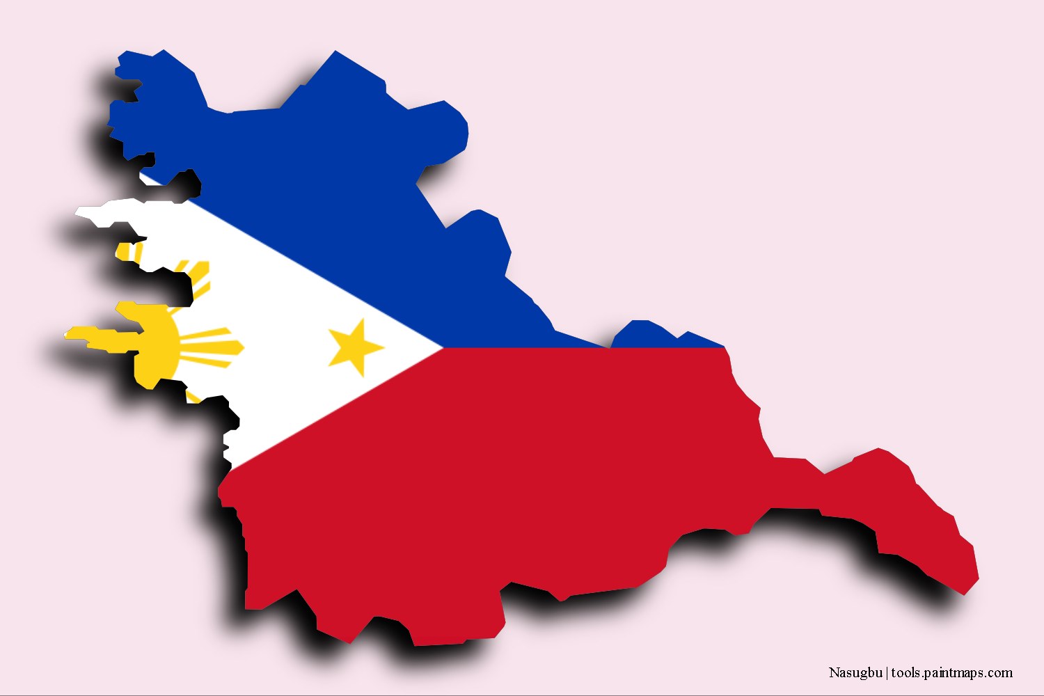 flag map of Nasugbu with 3D shadow effect