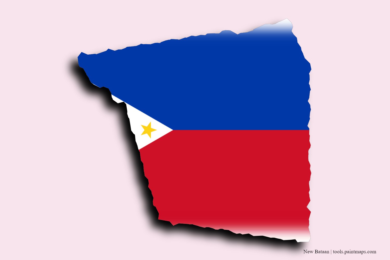 flag map of New Bataan with 3D shadow effect