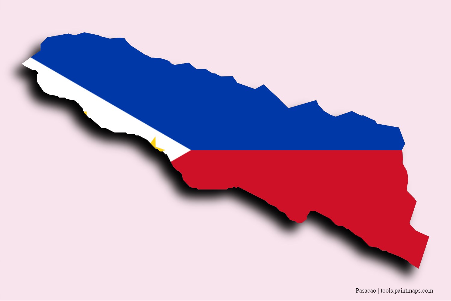 flag map of Pasacao with 3D shadow effect