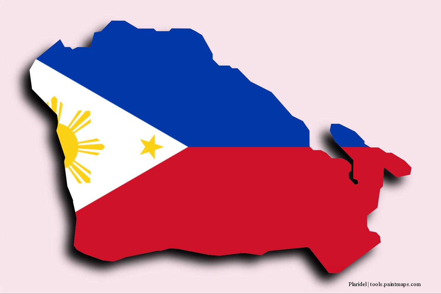 flag map of Plaridel with 3D shadow effect