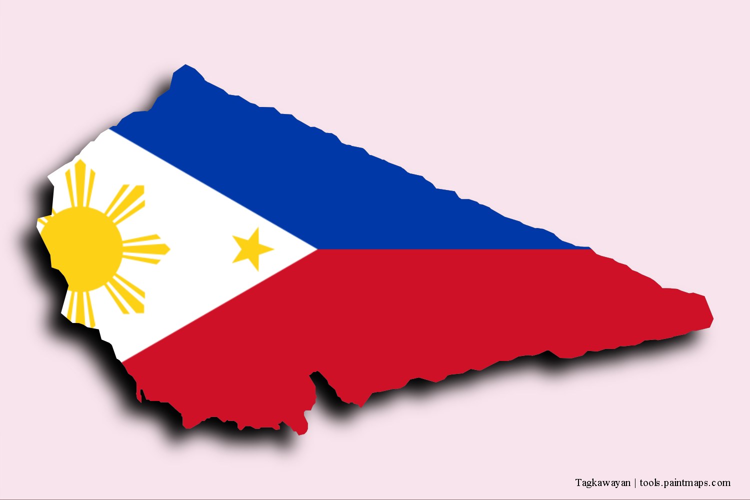 flag map of Tagkawayan with 3D shadow effect