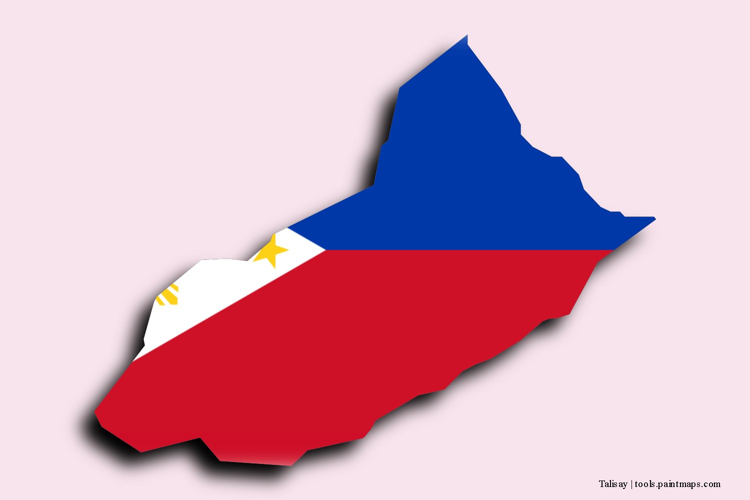 flag map of Talisay with 3D shadow effect