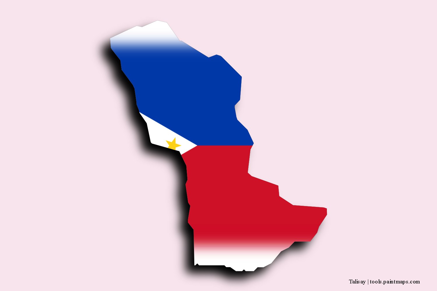 flag map of Talisay with 3D shadow effect