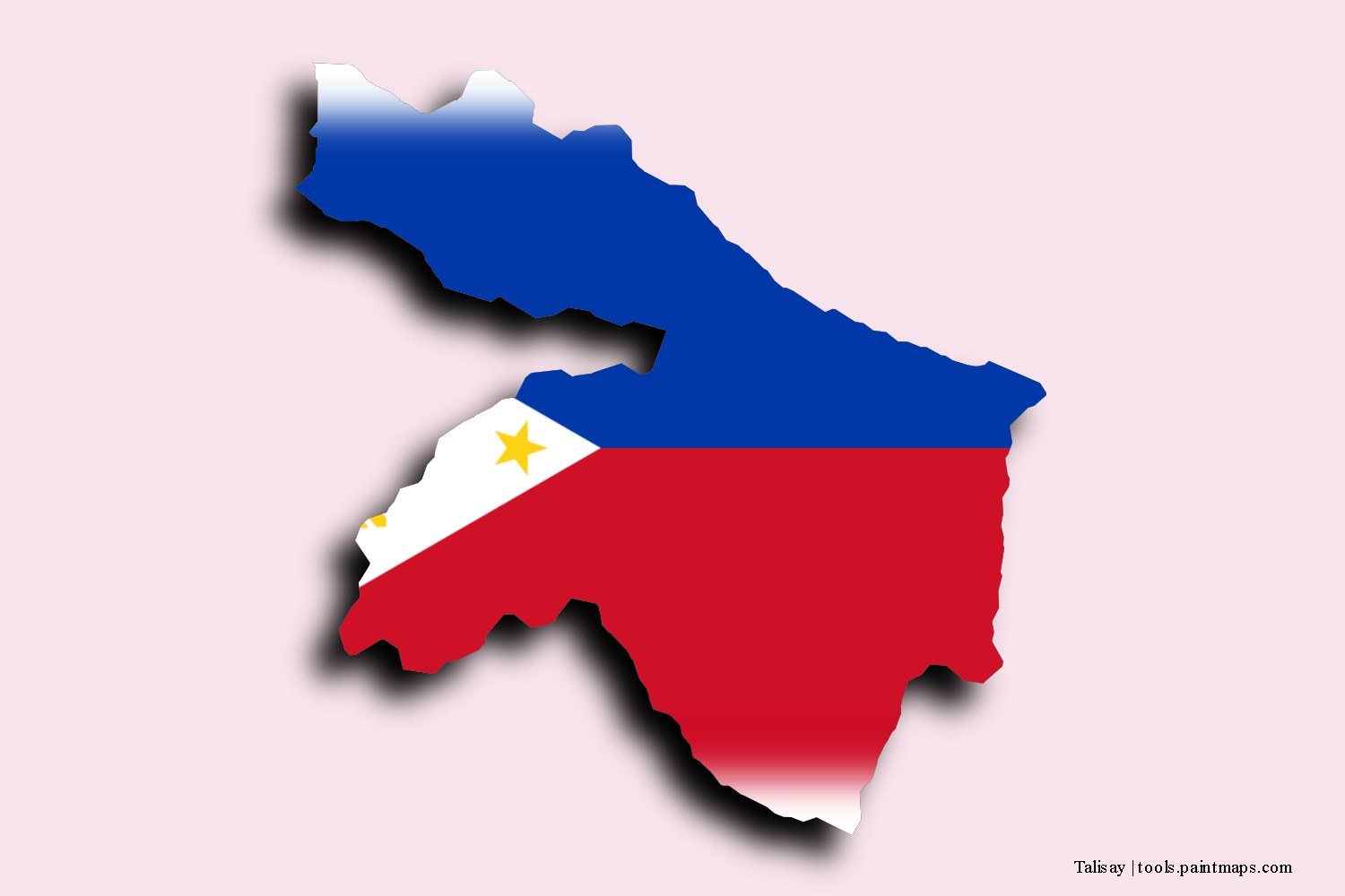 flag map of Talisay with 3D shadow effect