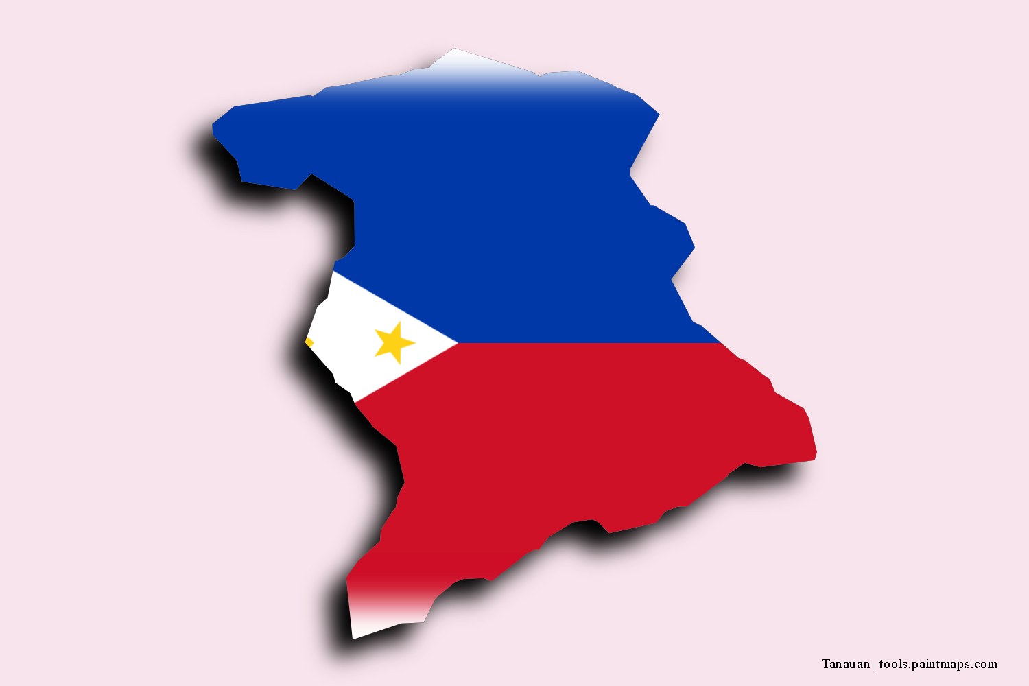 flag map of Tanauan with 3D shadow effect