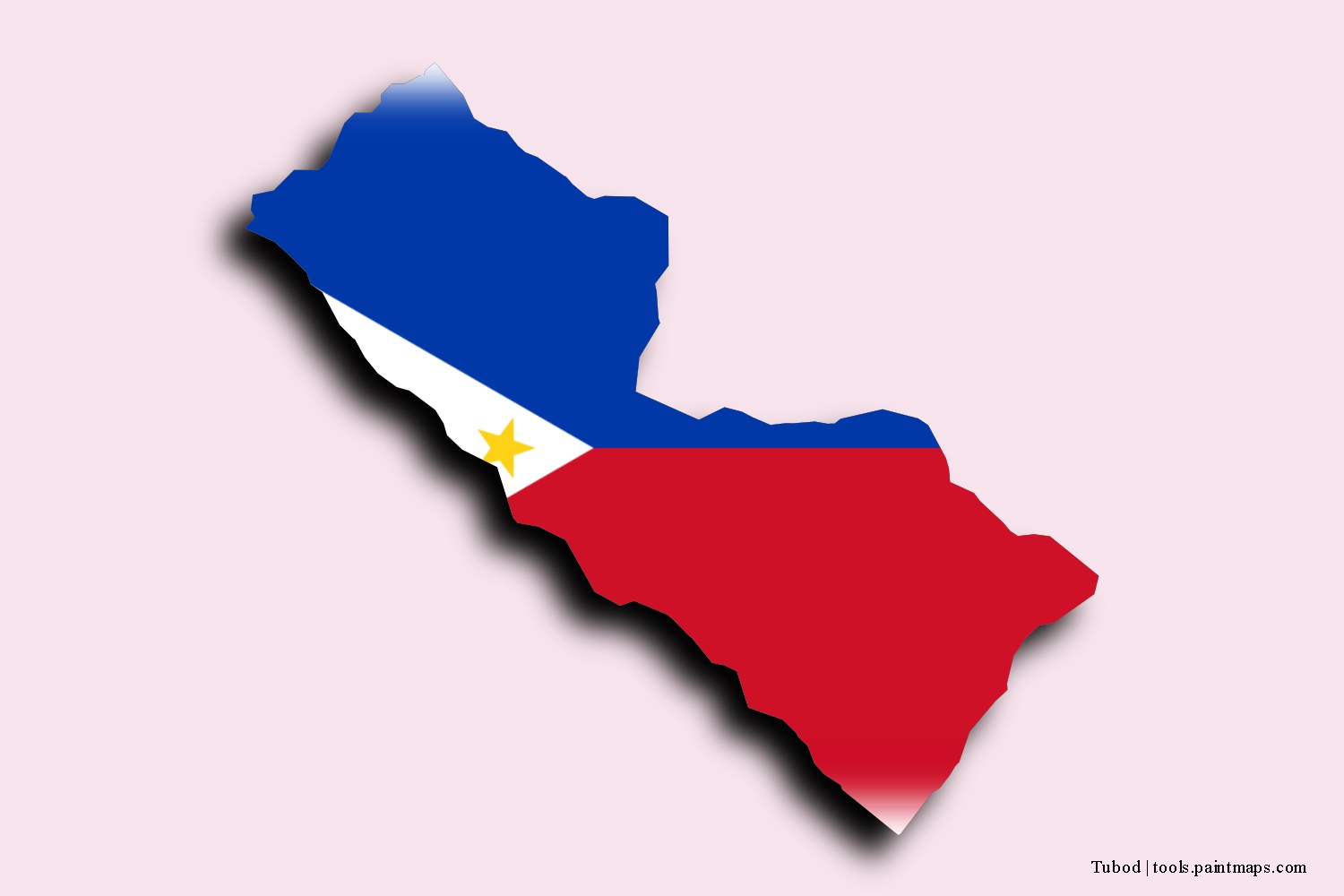 flag map of Tubod with 3D shadow effect