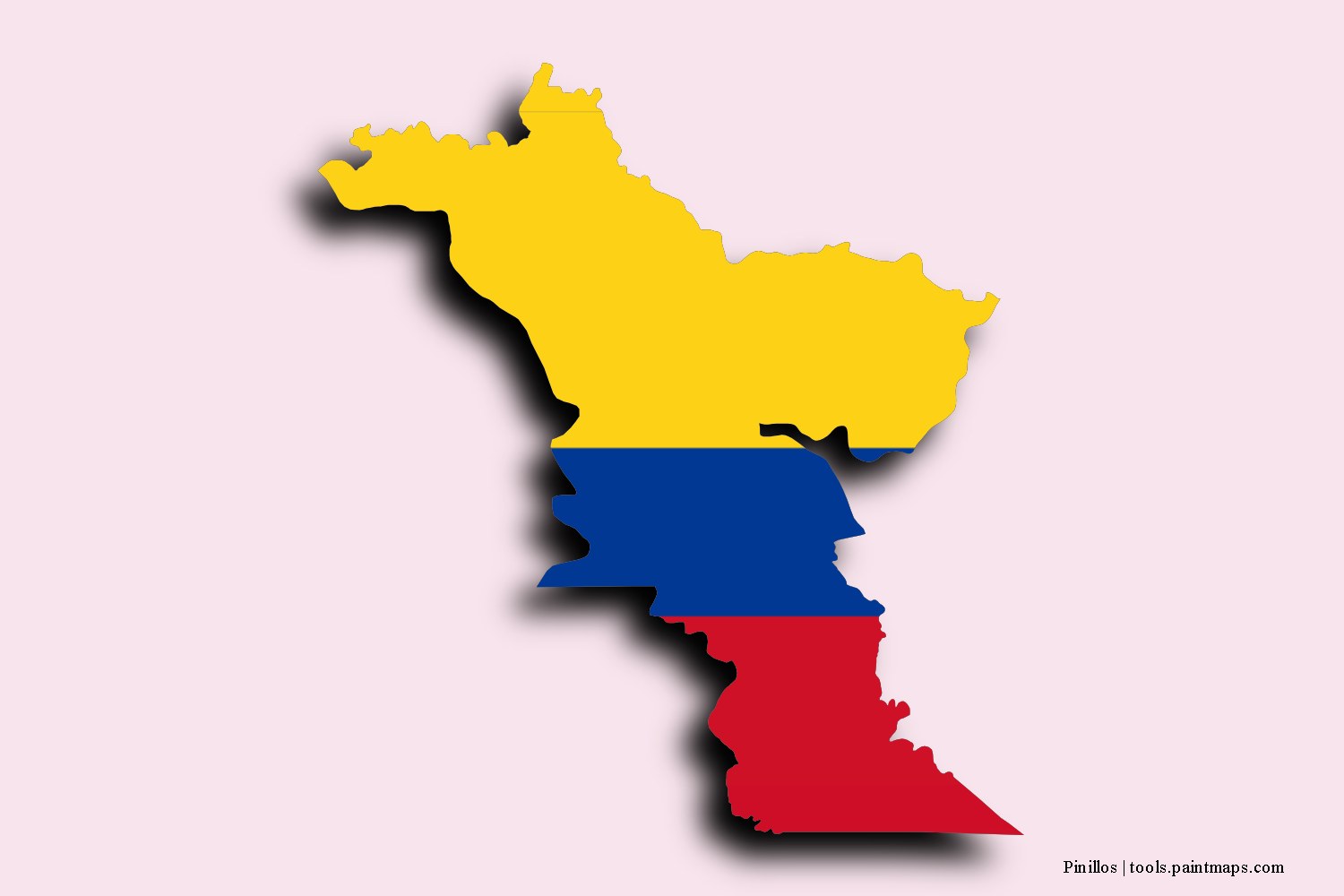 Mapa de la bandera de Pinillos con efecto de sombra 3D