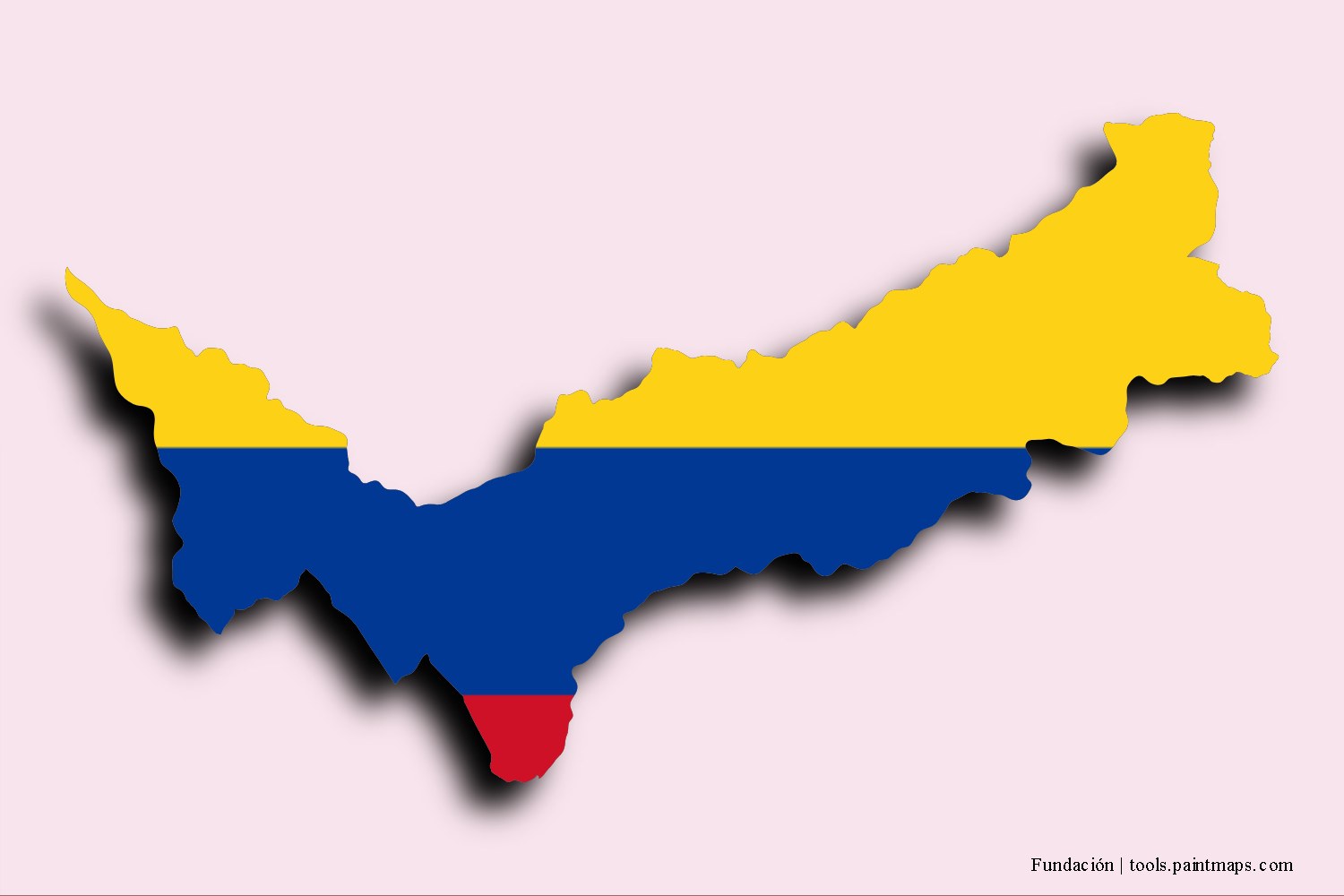 Mapa de la bandera de Fundación con efecto de sombra 3D