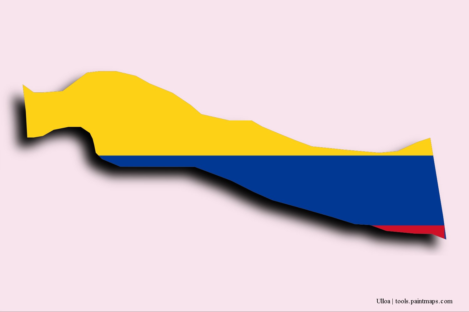 Mapa de la bandera de Ulloa con efecto de sombra 3D