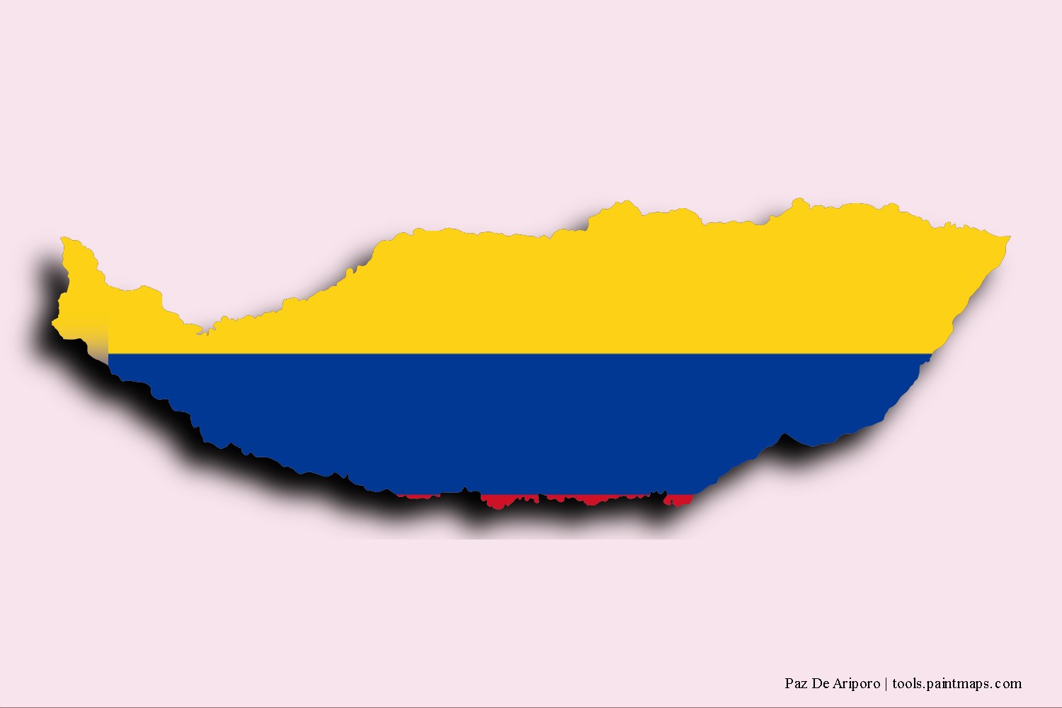 Mapa de la bandera de Paz De Ariporo con efecto de sombra 3D