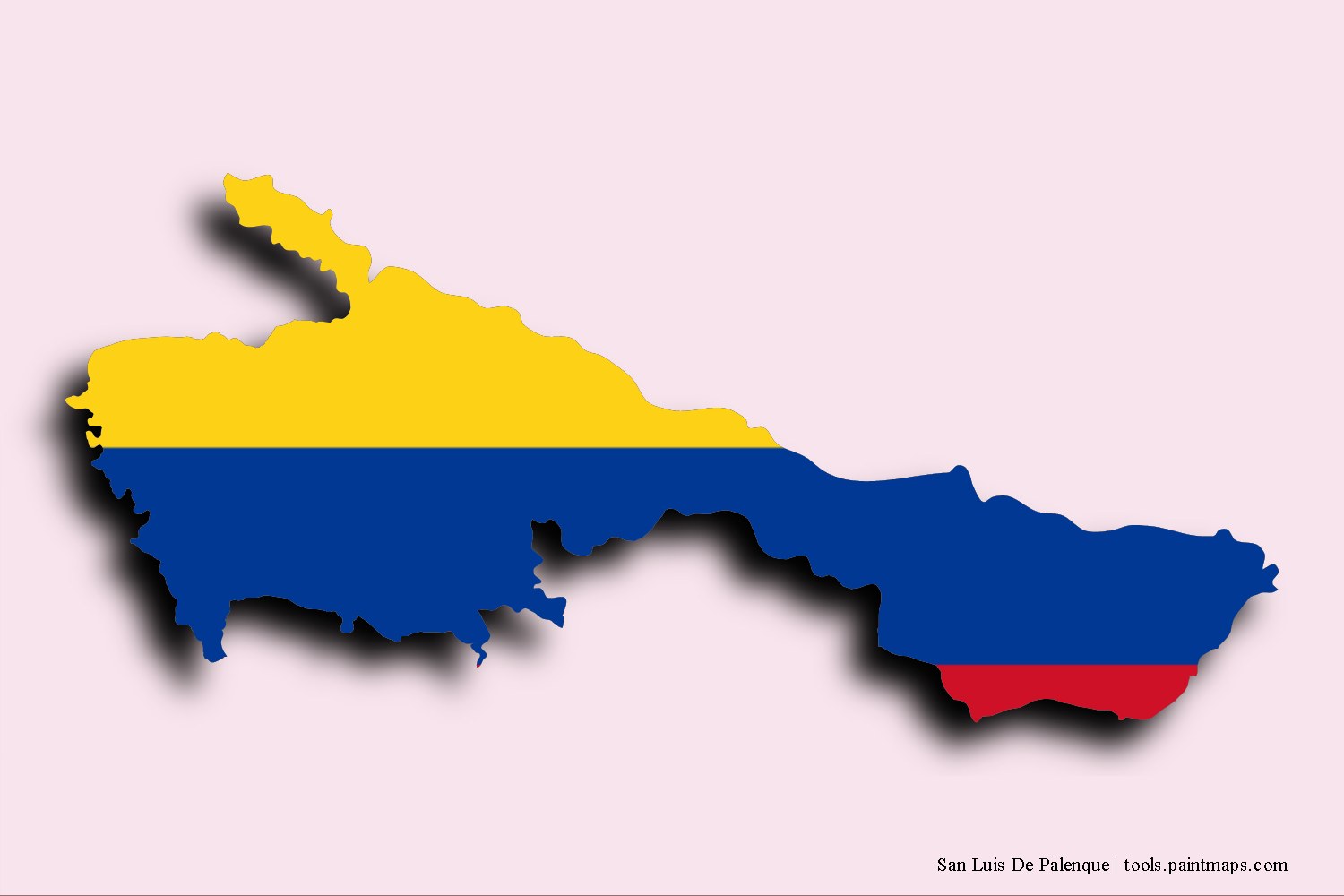 Mapa de la bandera de San Luis De Palenque con efecto de sombra 3D