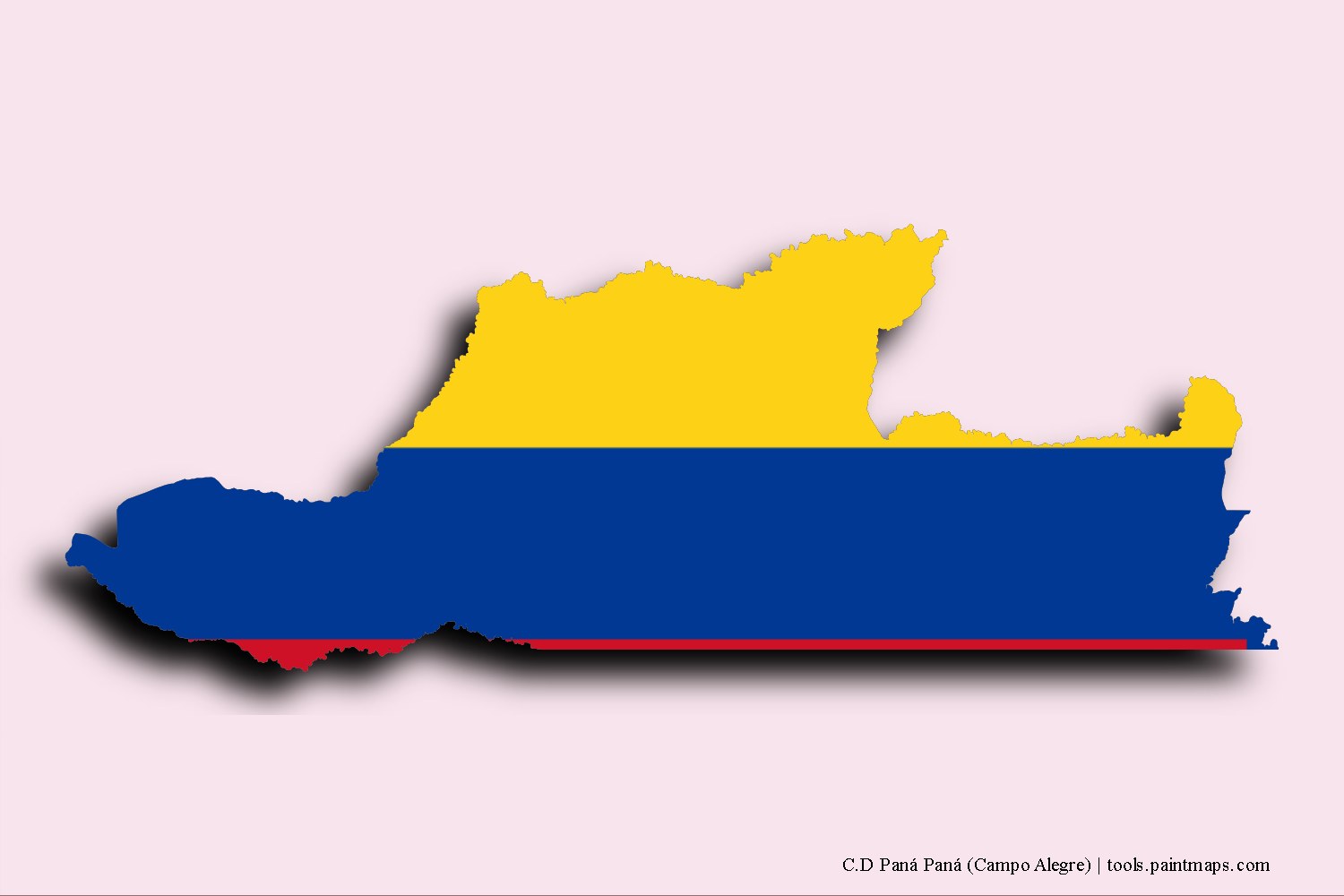 Mapa de la bandera de C.D Paná Paná (Campo Alegre) con efecto de sombra 3D