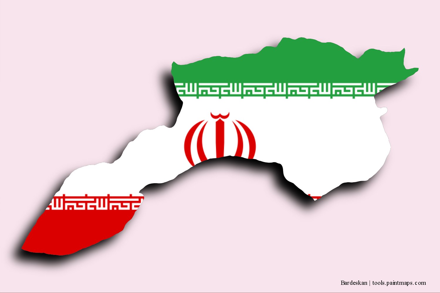 flag map of Bardeskan with 3D shadow effect