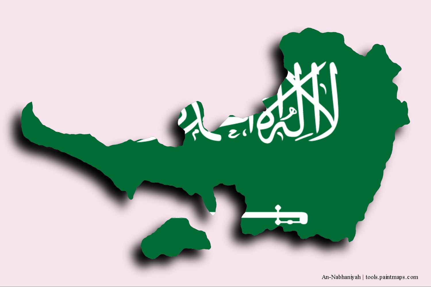 flag map of An-Nabhaniyah with 3D shadow effect