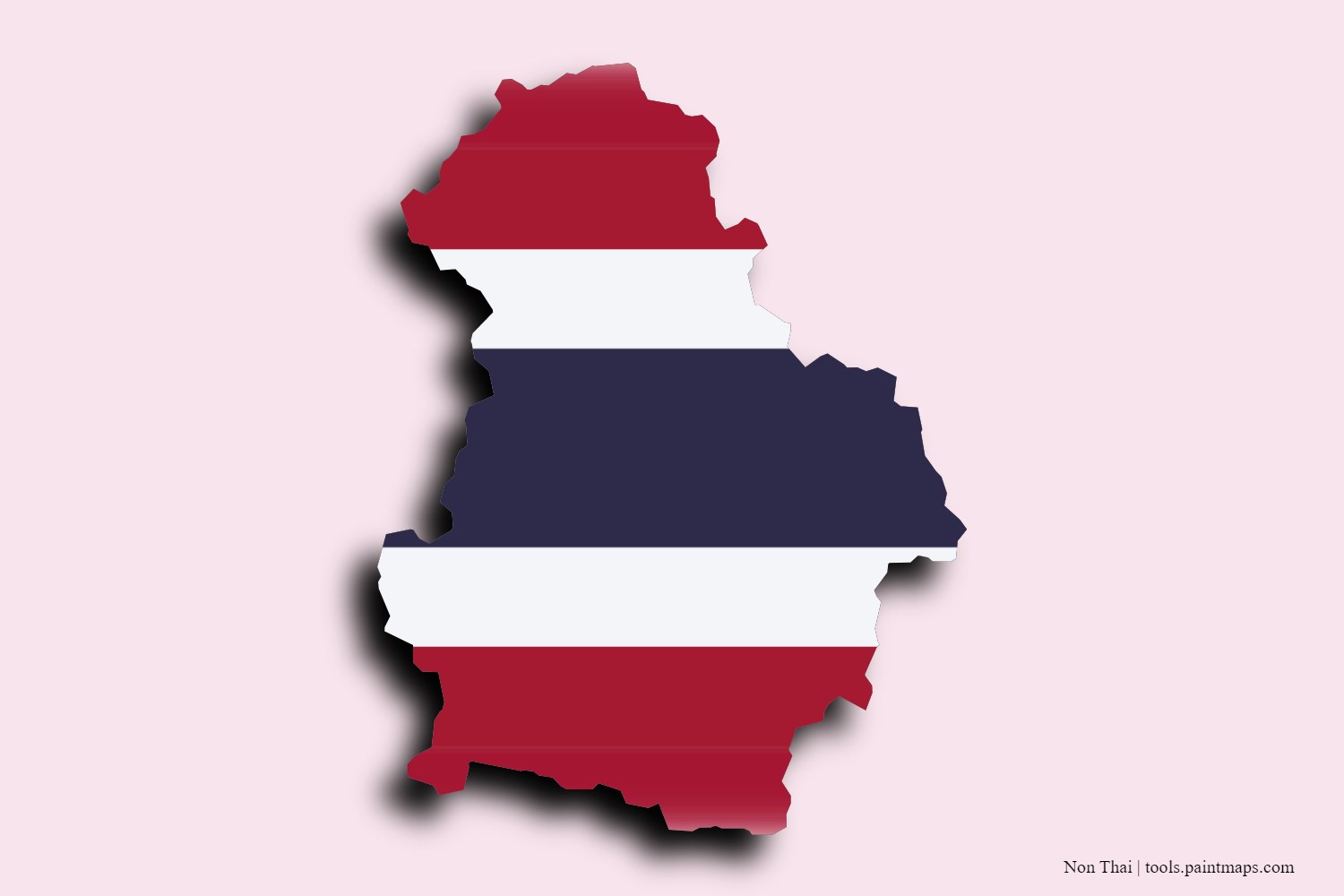 flag map of Non Thai with 3D shadow effect