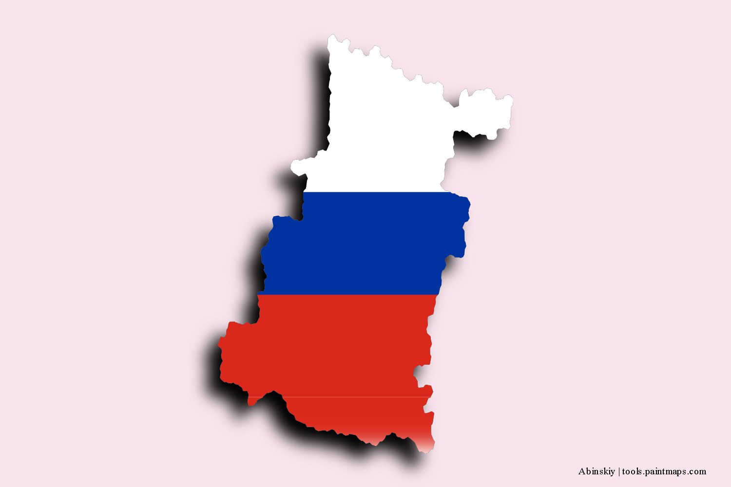 flag map of Abinskiy with 3D shadow effect