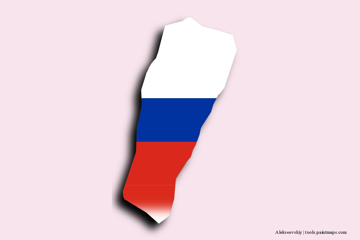 flag map of Alekseevskiy with 3D shadow effect