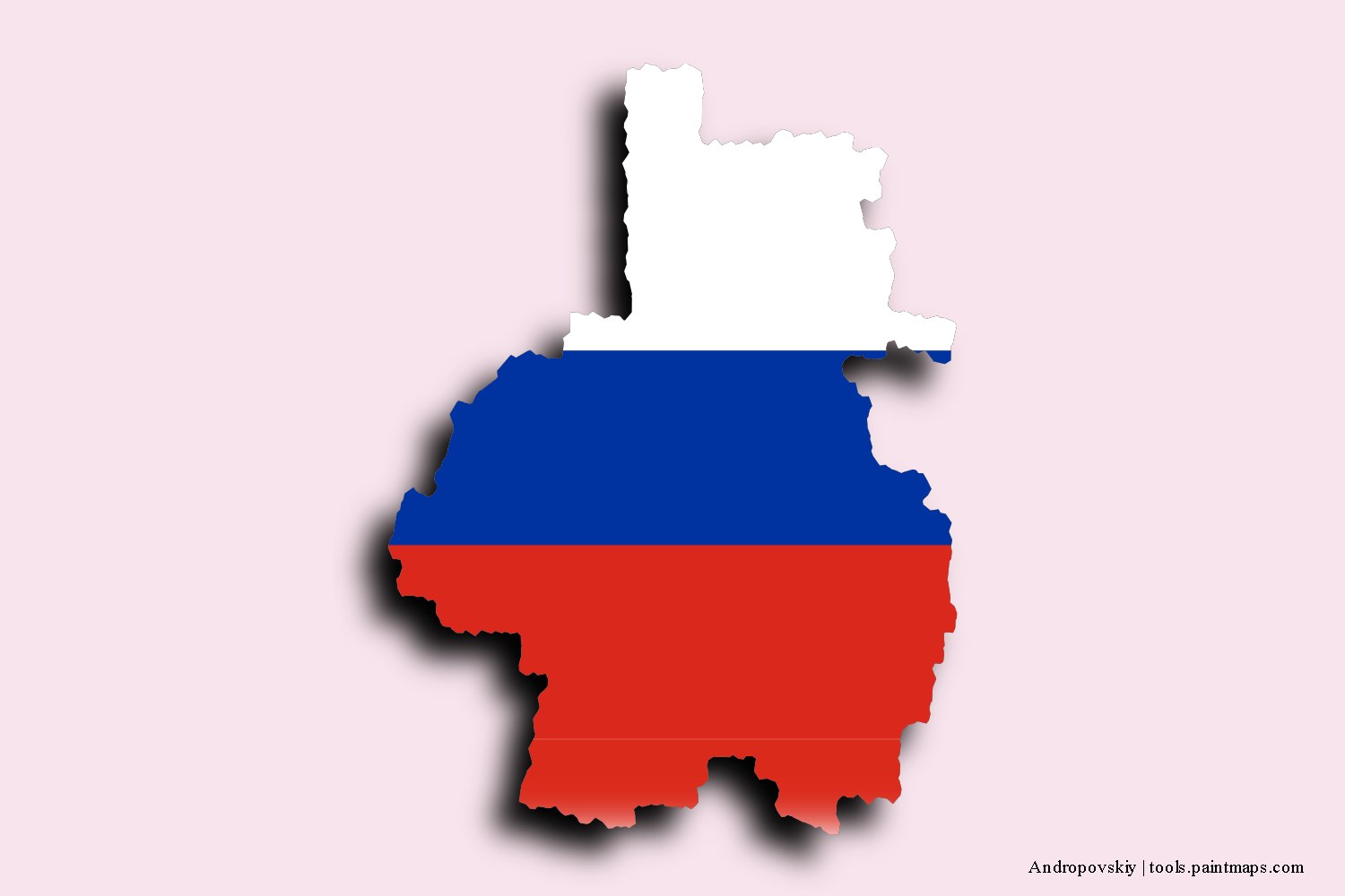 Mapa de la bandera de Andropovskiy con efecto de sombra 3D