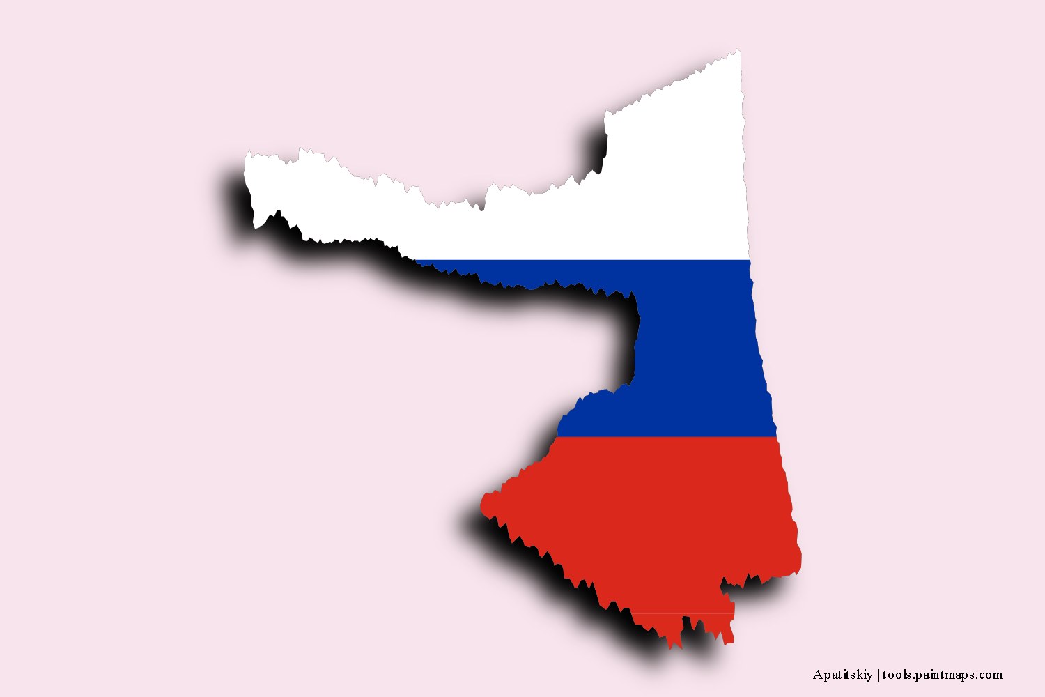 flag map of Apatitskiy with 3D shadow effect