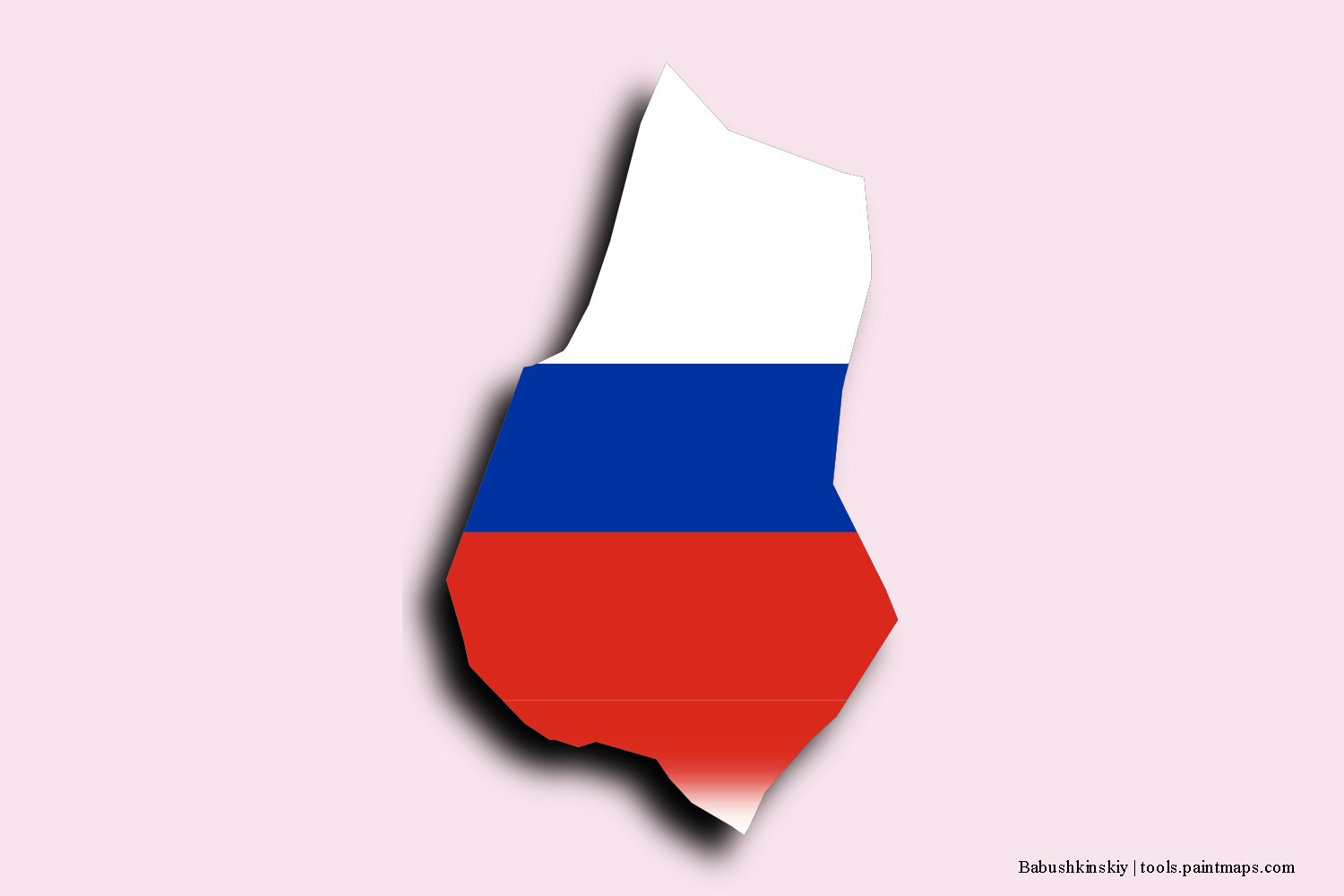 flag map of Babushkinskiy with 3D shadow effect