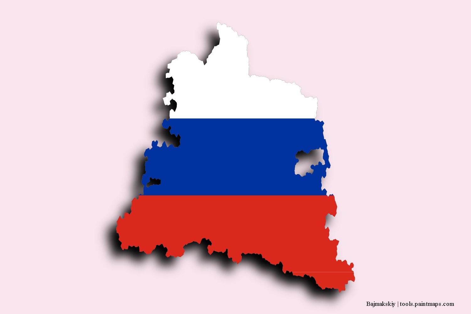 flag map of Bajmakskiy with 3D shadow effect