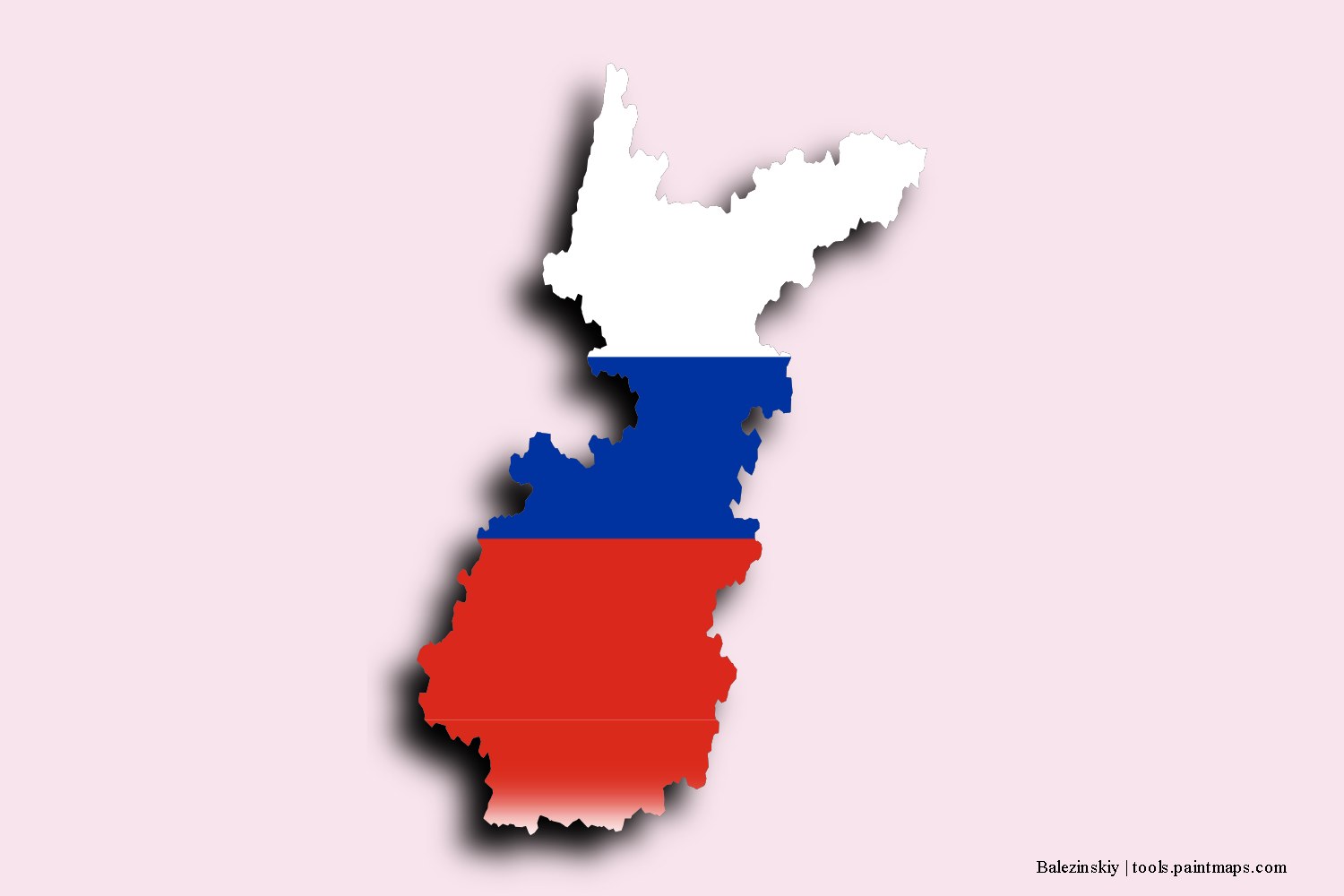 Mapa de la bandera de Balezinskiy con efecto de sombra 3D