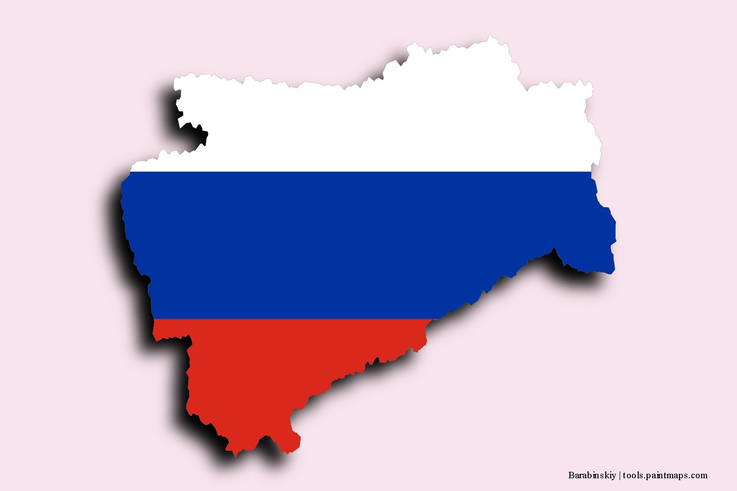 flag map of Barabinskiy with 3D shadow effect