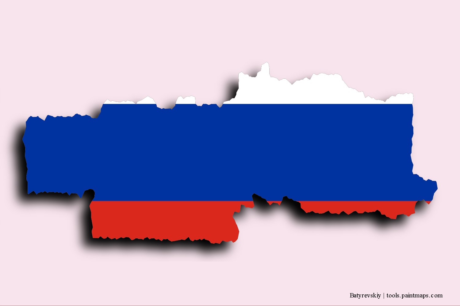 flag map of Batyrevskiy with 3D shadow effect