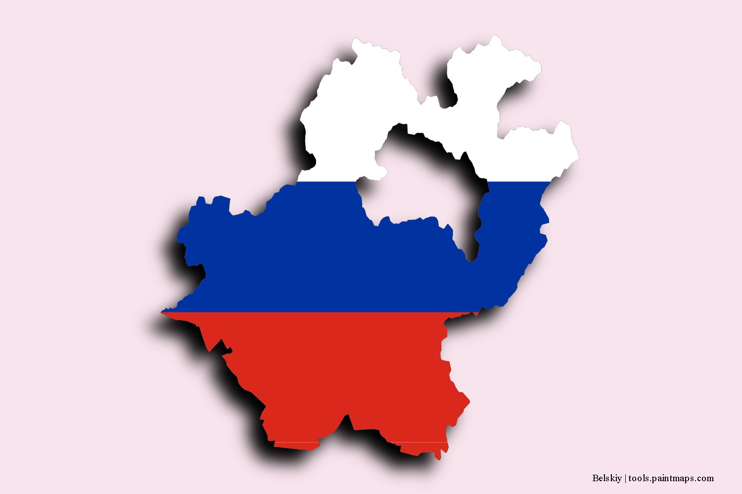 flag map of Belskiy with 3D shadow effect