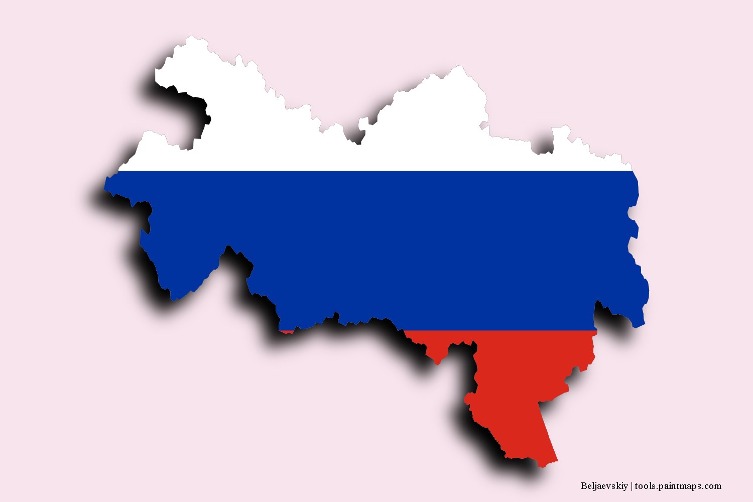 flag map of Beljaevskiy with 3D shadow effect