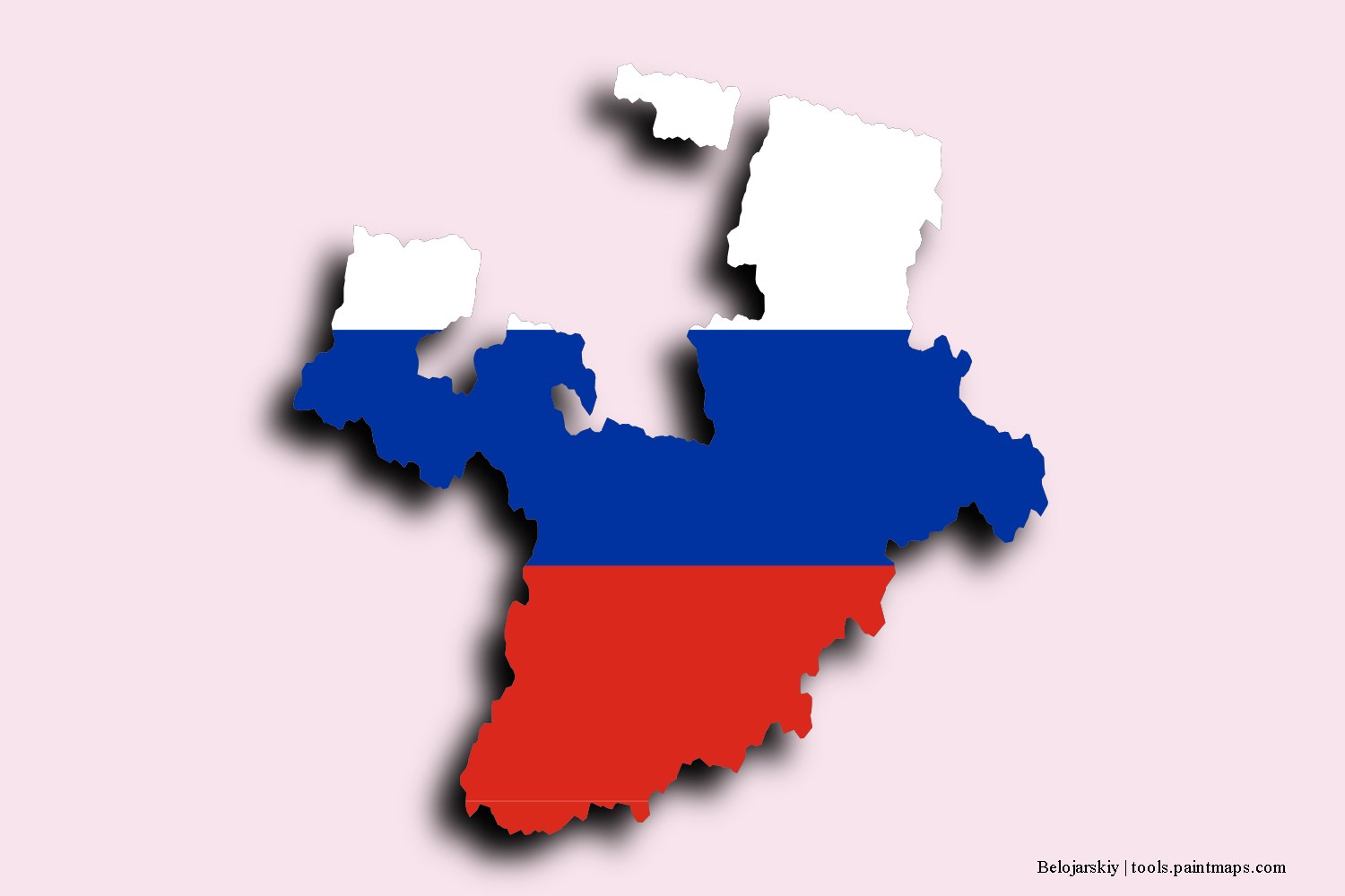 flag map of Belojarskiy with 3D shadow effect