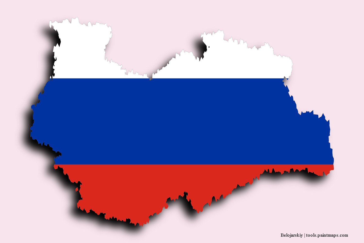 flag map of Belojarskiy with 3D shadow effect