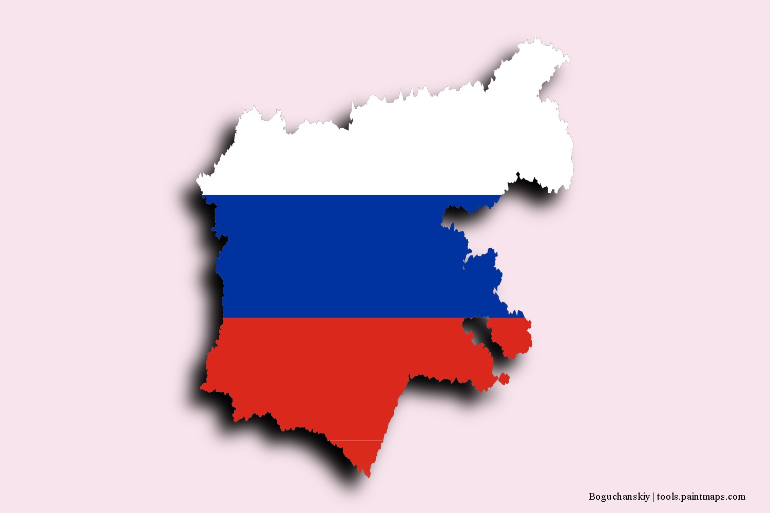 flag map of Boguchanskiy with 3D shadow effect