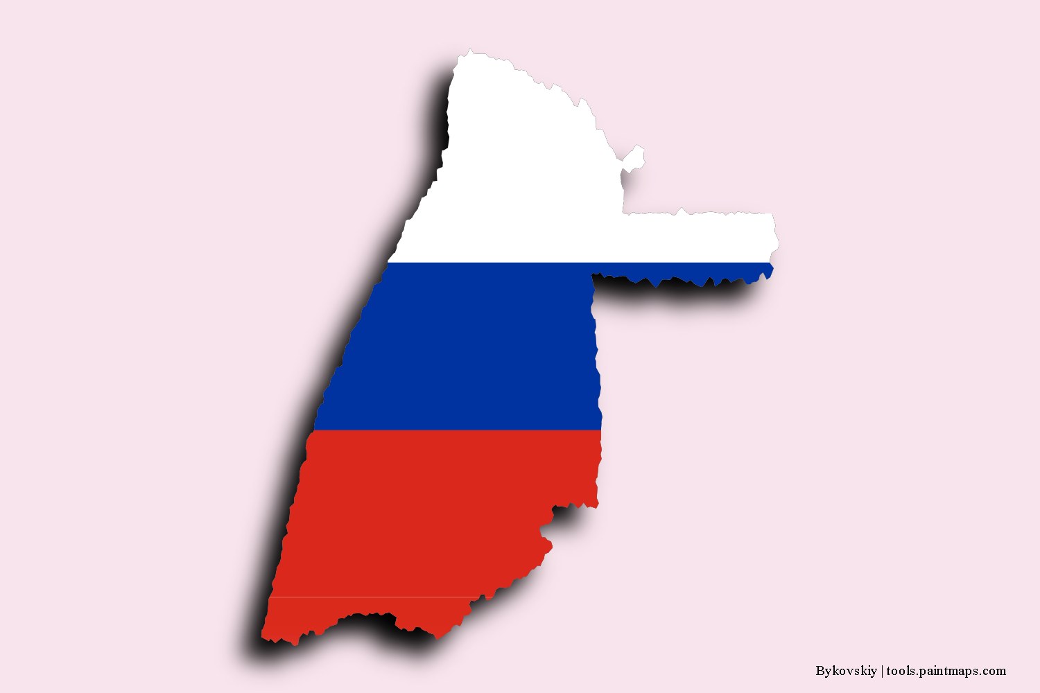 flag map of Bykovskiy with 3D shadow effect