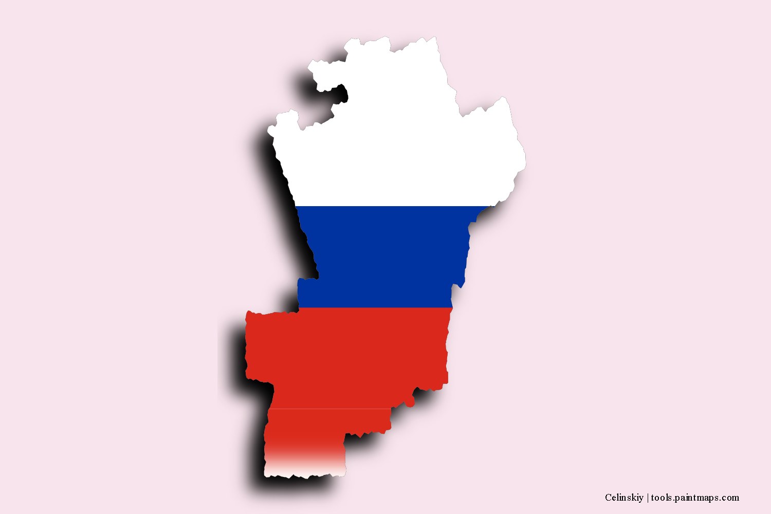 Mapa de la bandera de Celinskiy con efecto de sombra 3D