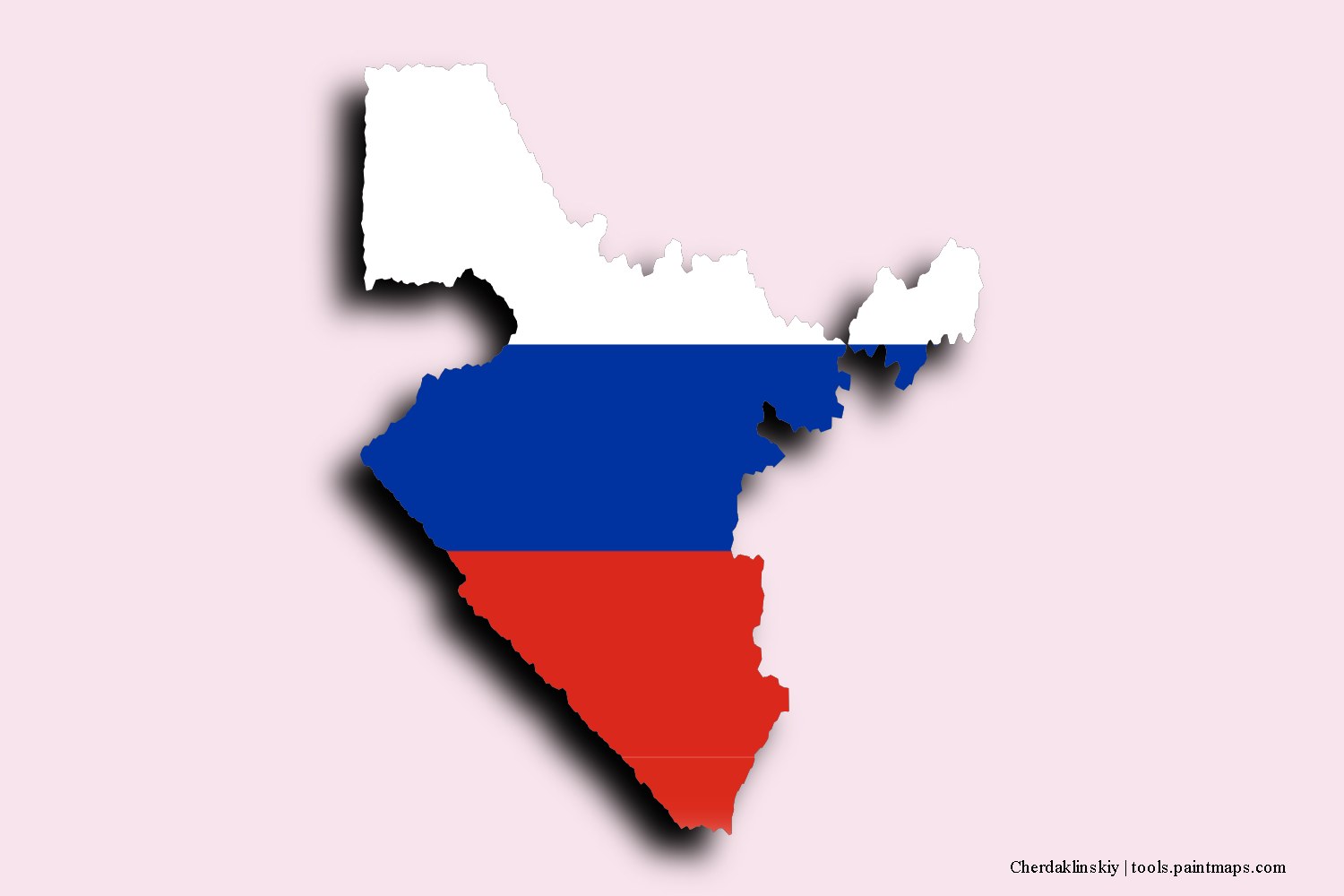 flag map of Cherdaklinskiy with 3D shadow effect